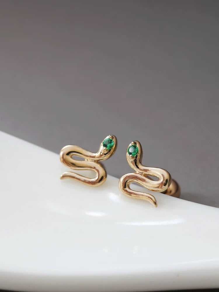 Wavy Snake Stud Earrings