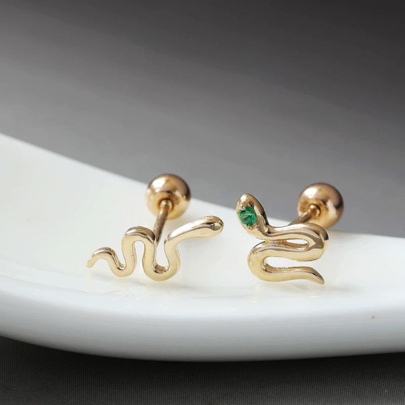 Wavy Snake Stud Earrings