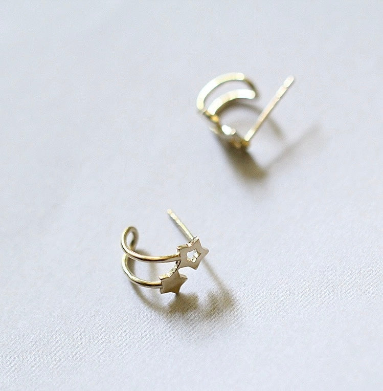 Shooting Stars Cuff Stud Earrings