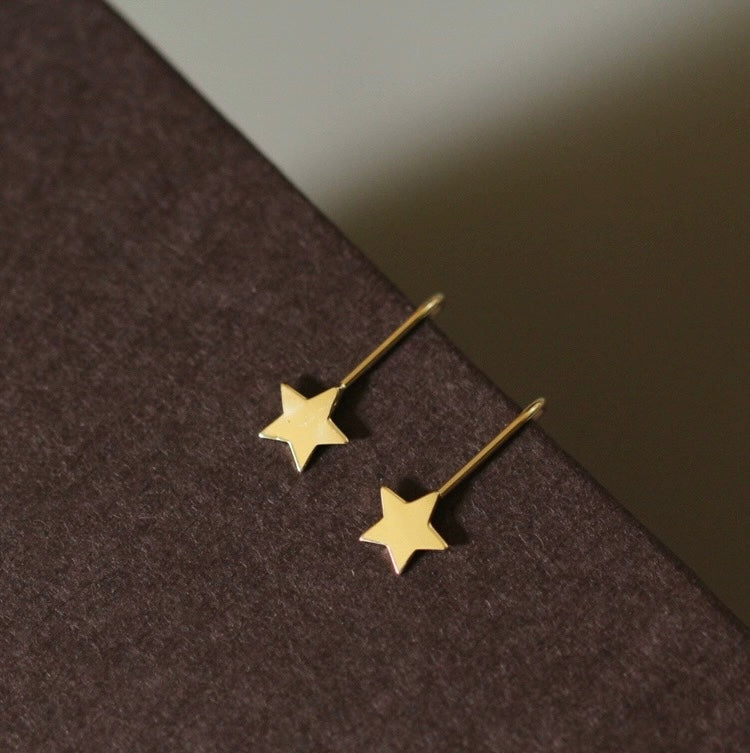 Star Drop Hook Earrings