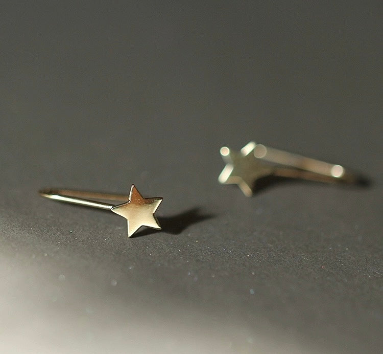 Star Drop Hook Earrings