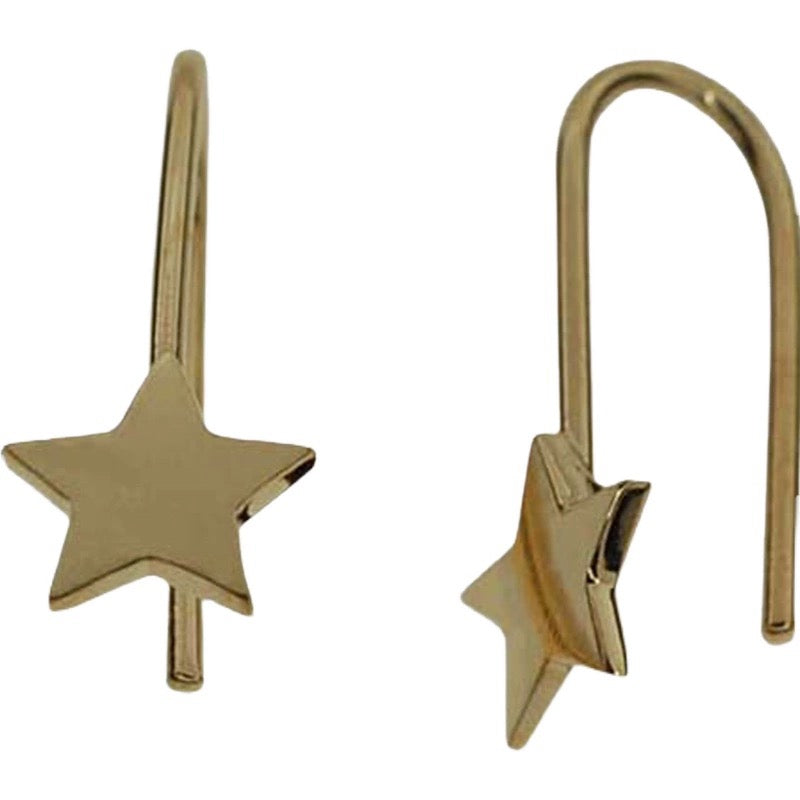 Star Drop Hook Earrings