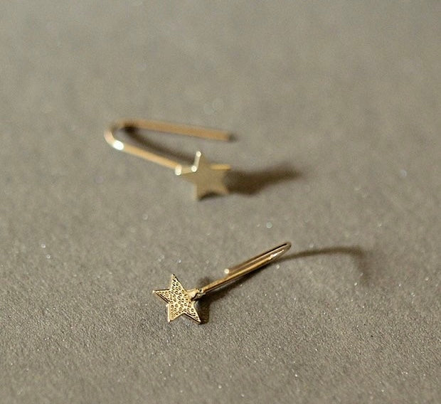 Star Drop Hook Earrings