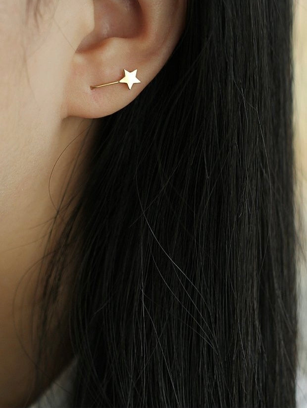 Star Drop Hook Earrings