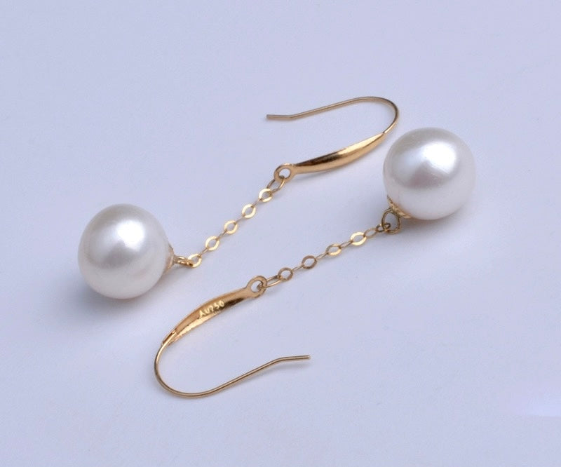 Akoya Pearl Chain Hook Earrings