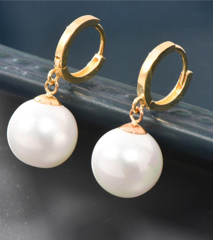 Globe Pearl Huggie Hoops