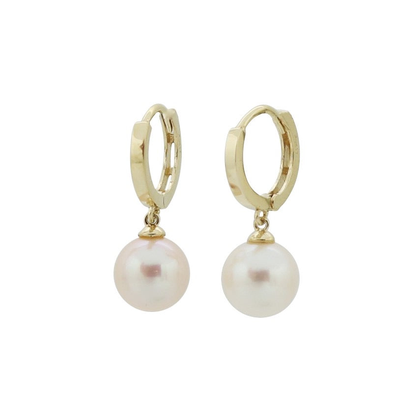 Globe Pearl Huggie Hoops