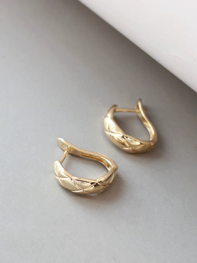 Oval Coco Cross Clip Hoop Earrings