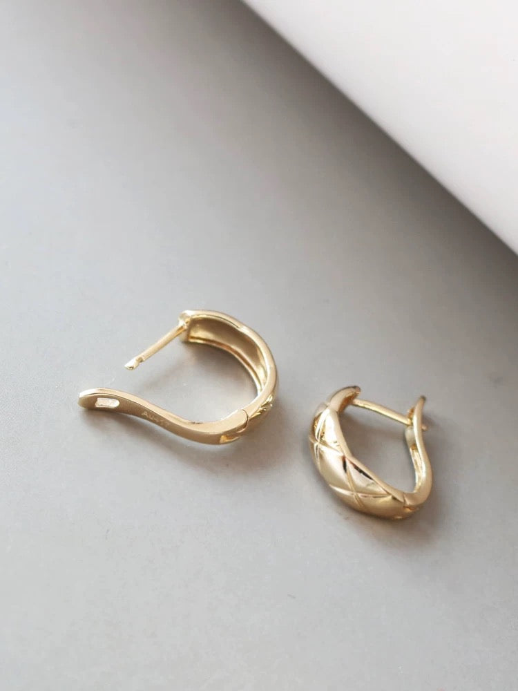 Oval Coco Cross Clip Hoop Earrings