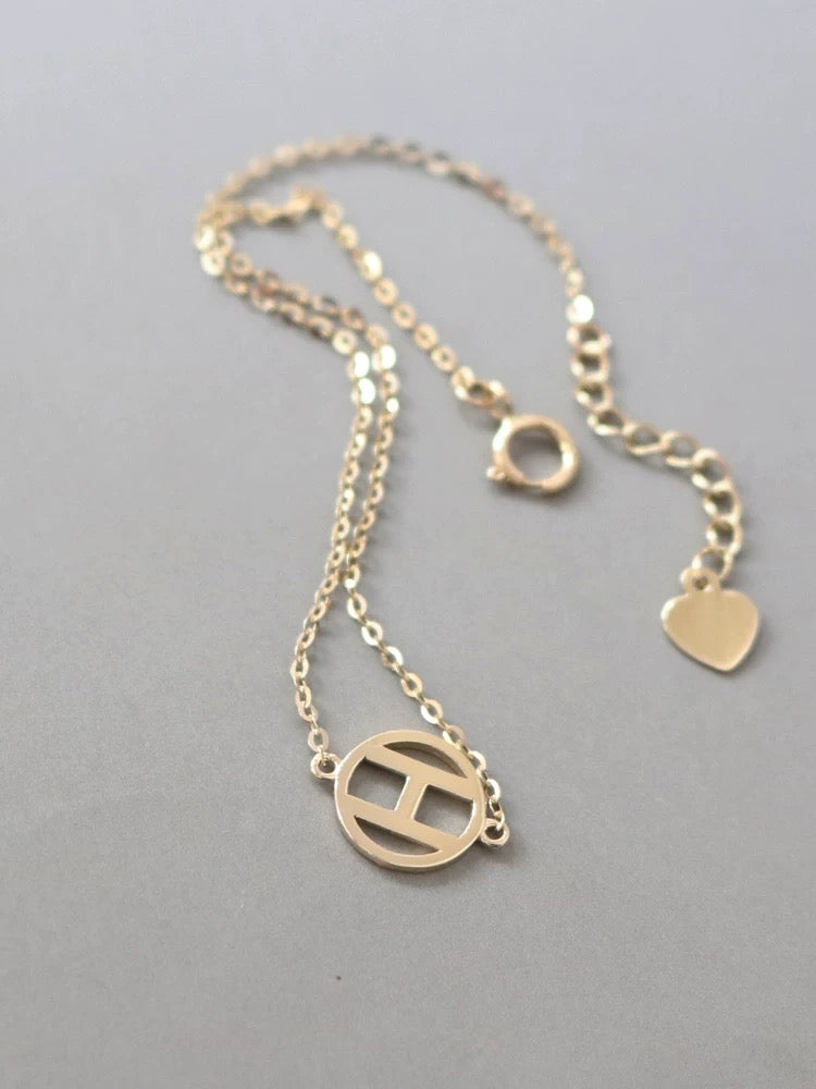 H Round Charm Bracelet