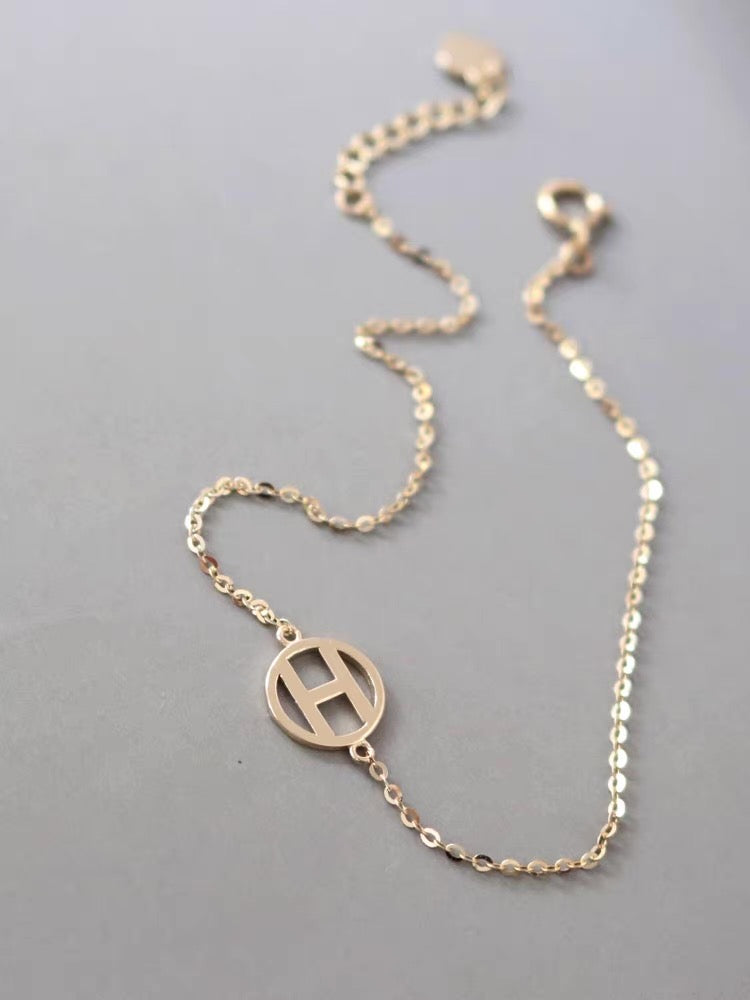 H Round Charm Bracelet