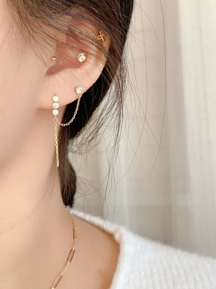 Savannah Chain Double Stud Earrings