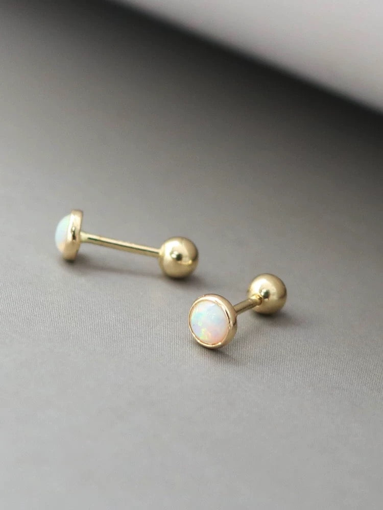 Opal Stone Stud Earrings