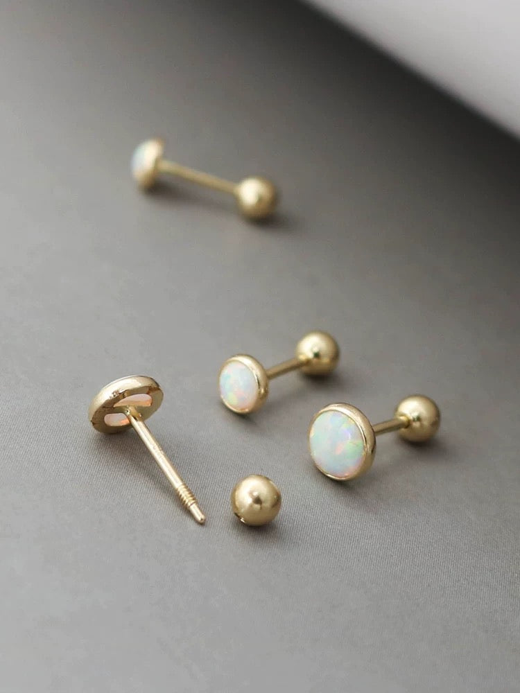 Opal Stone Stud Earrings