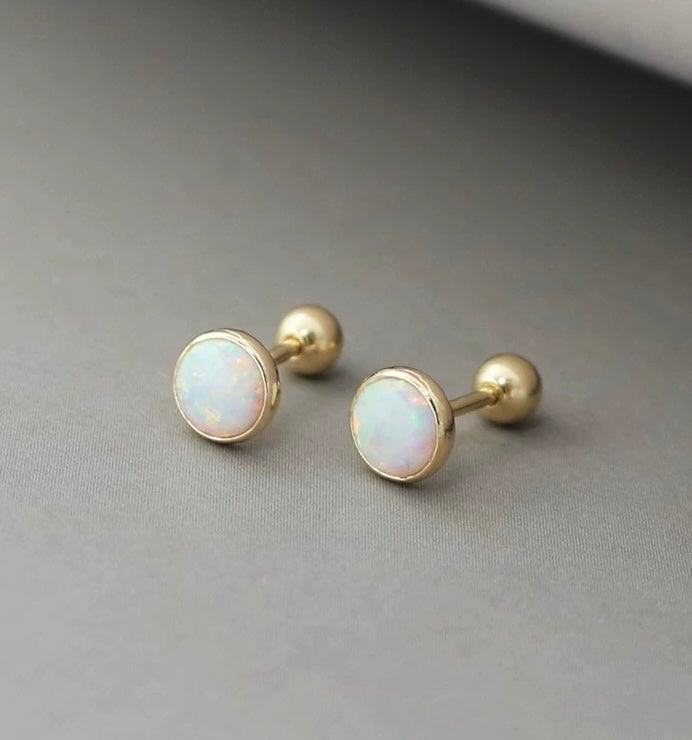 Opal Stone Stud Earrings