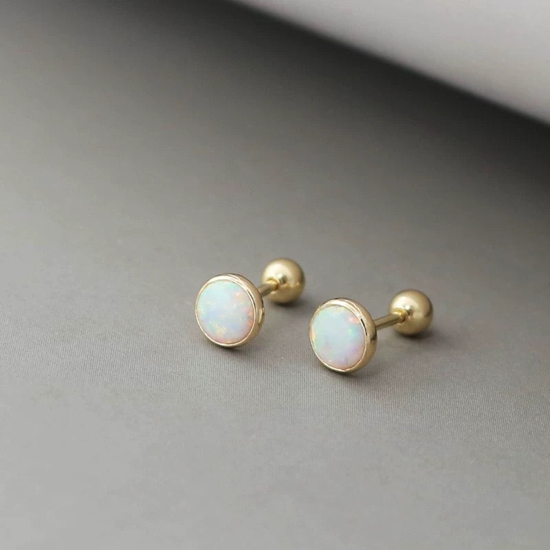 Opal Stone Stud Earrings