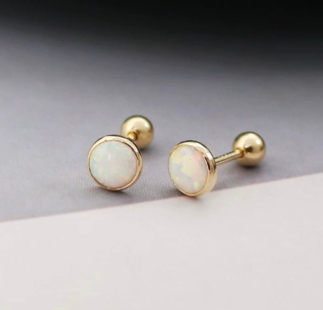 Opal Stone Stud Earrings