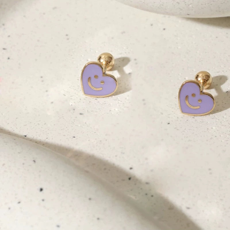 Happy Heart Stud Earrings