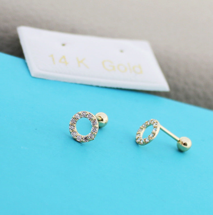 Mini Moissanite Studded Circle Stud Earrings