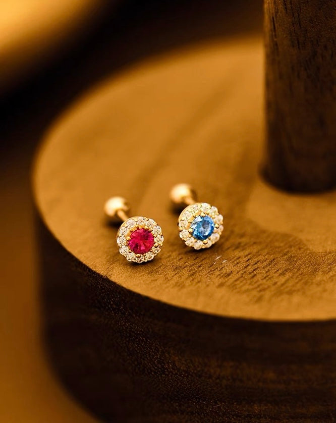 Moissanite Sunflower Stud Earrings