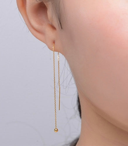 Drop Dome Chain Earrings