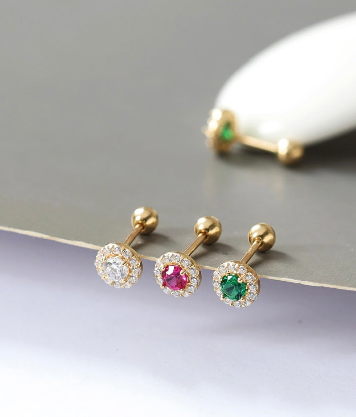 Moissanite Sunflower Stud Earrings