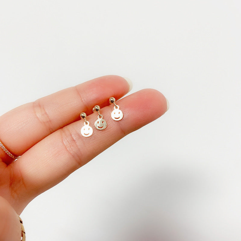 Happy Face Drop Stud Earrings