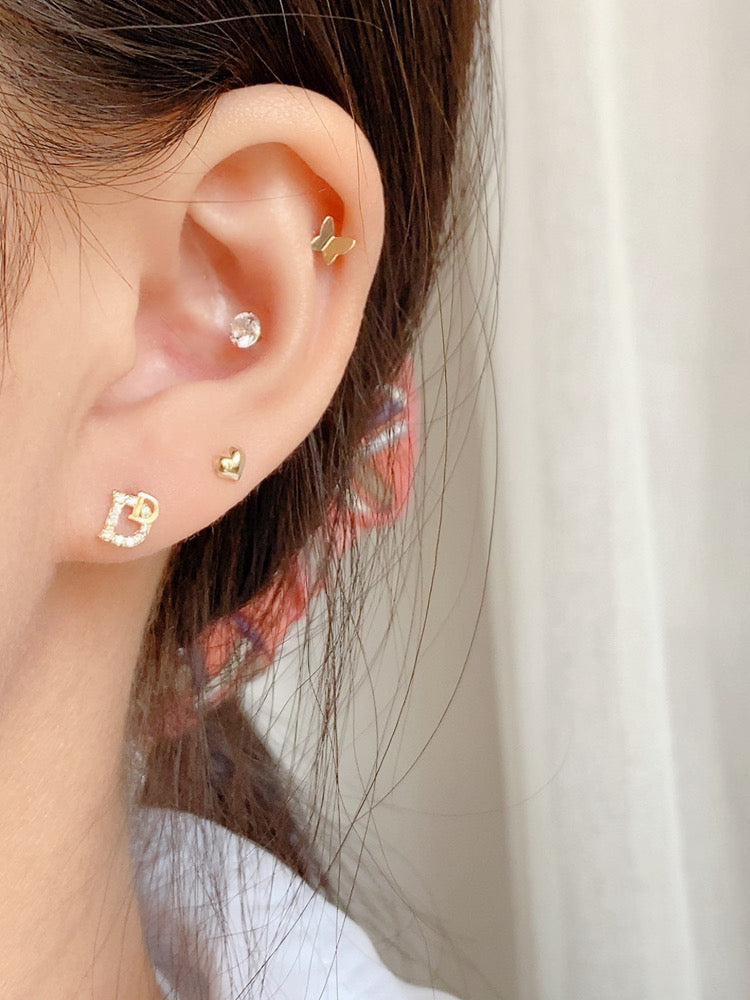 Asymmetric Double D Stud Earrings