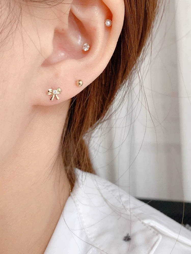 Sweet Bow Stud Earrings