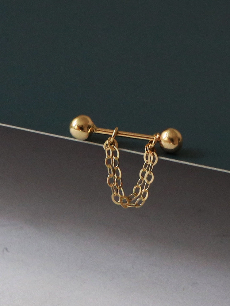 Detachable Double Chain Stud Earrings