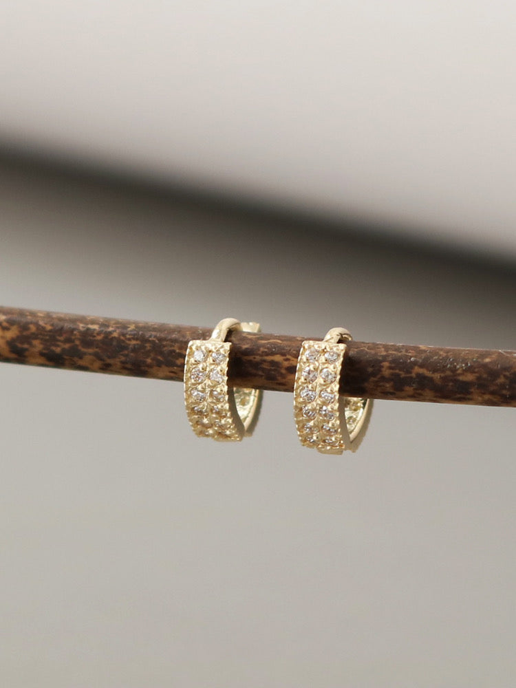 Classical Pave Huggie Hoops