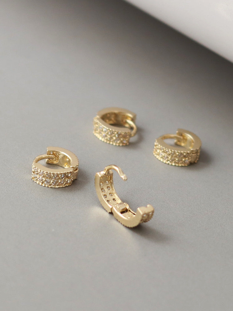 Classical Pave Huggie Hoops