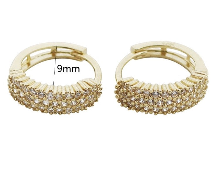 Diamond Band Huggie Hoops