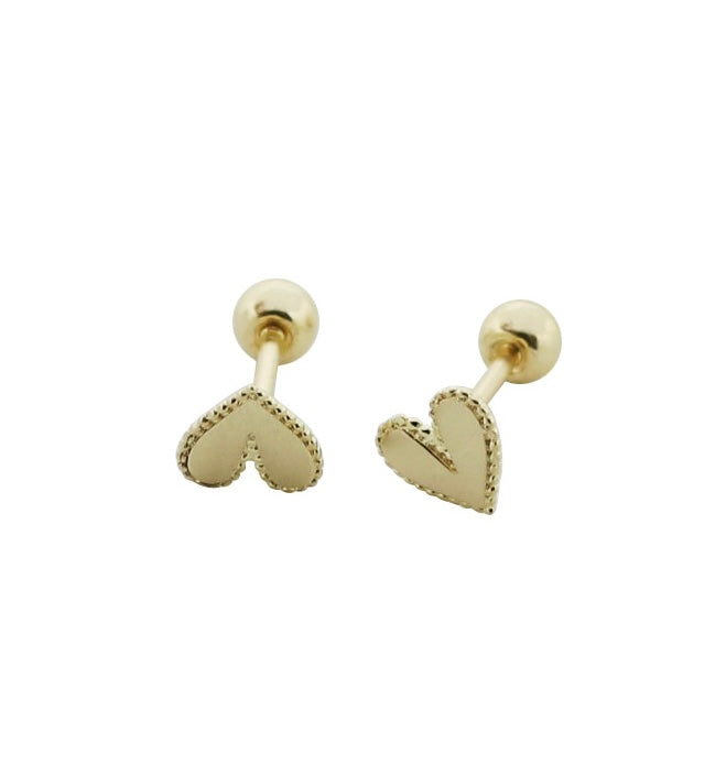 Beaded Stylistic Heart Stud Earrings