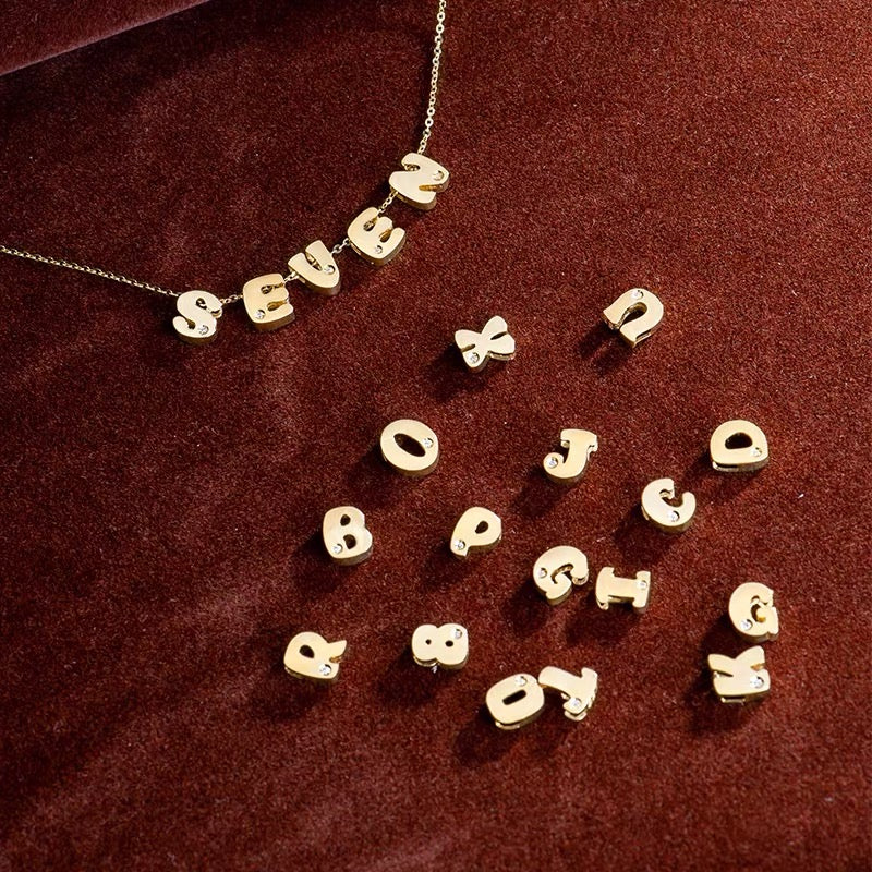 Chunky Alphabet Charm Necklace