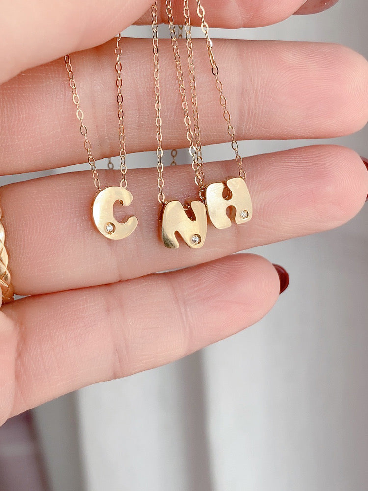 Chunky Alphabet Charm Necklace