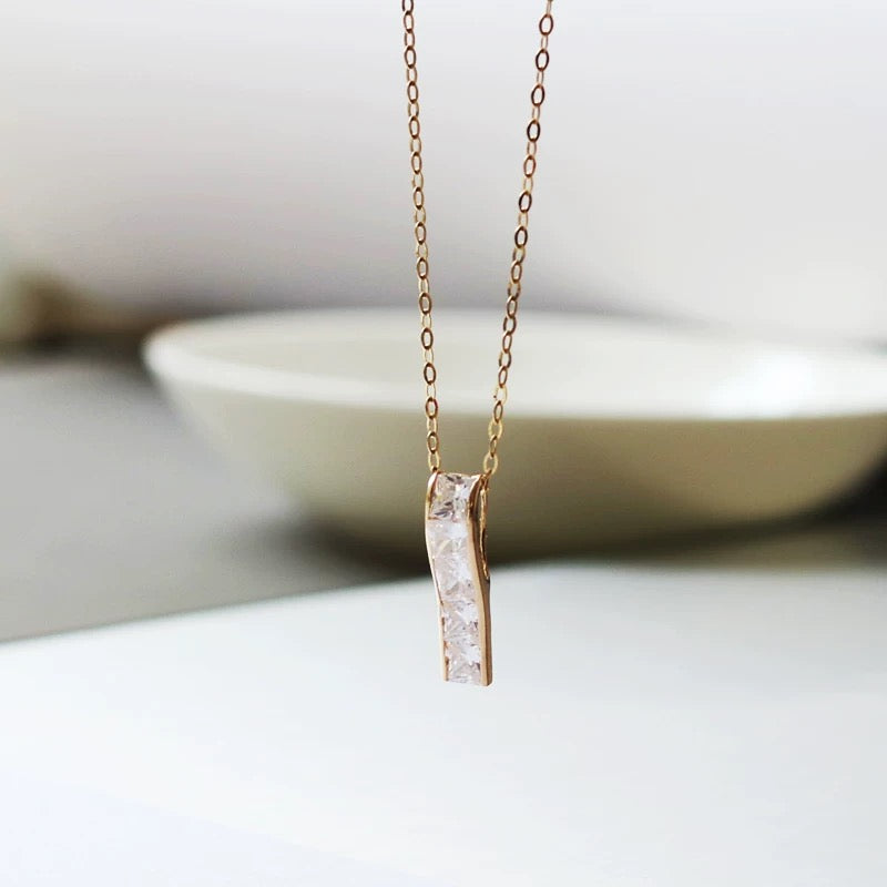 Moissanite Wand Clip Charm Necklace