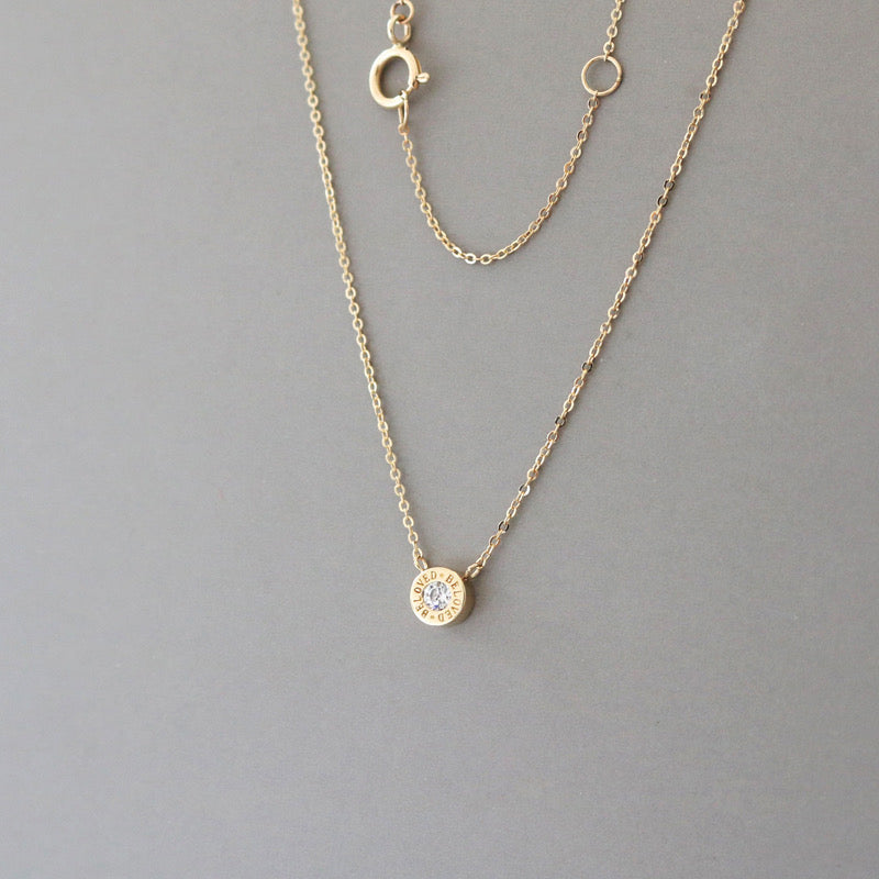 'Beloved' Bezel Necklace