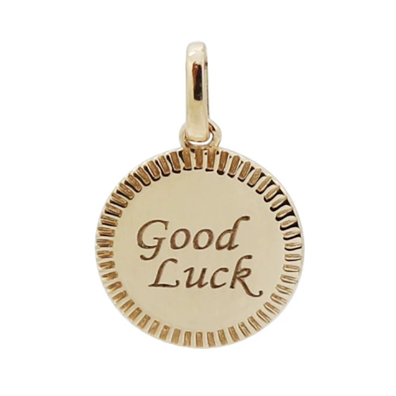 'Good Luck' Engraved Charm Pendant