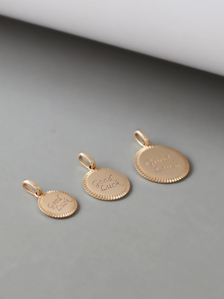 'Good Luck' Engraved Charm Pendant