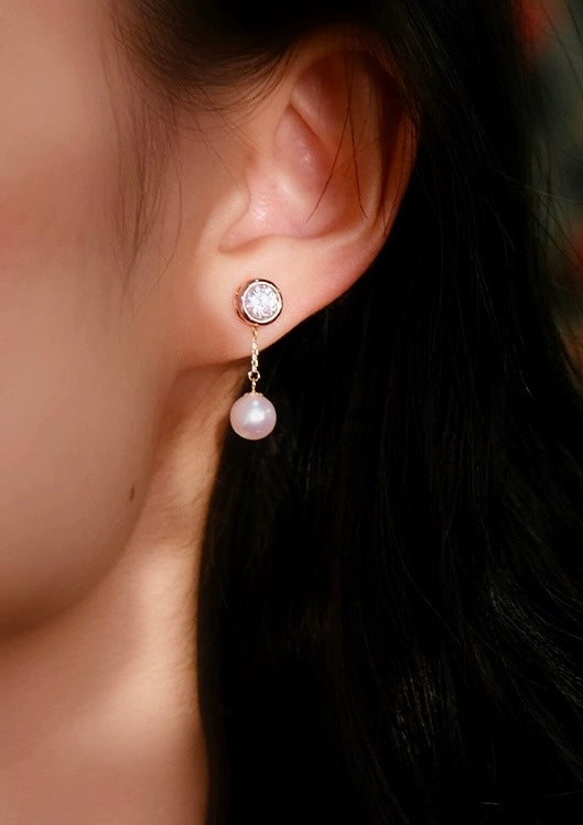 Rounded Bezel Stud Earrings