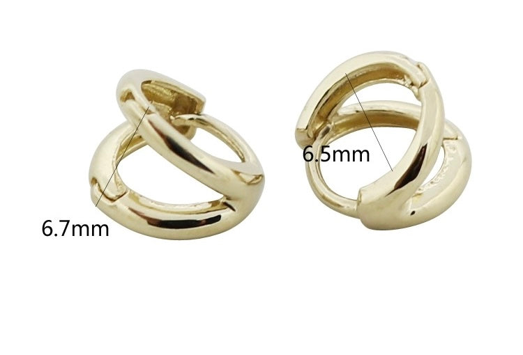 Folded Twin Band Huggie Hoops