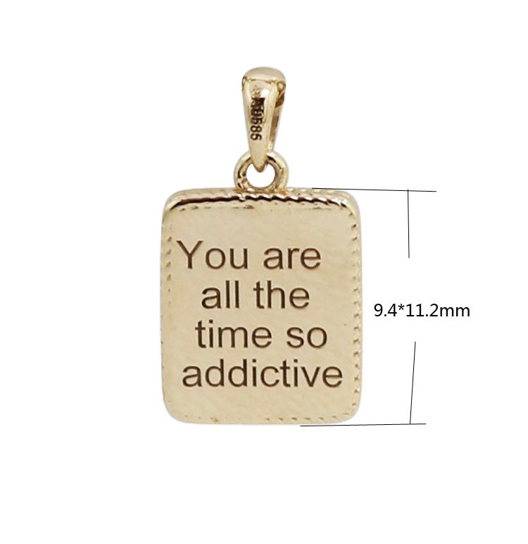 Secret Message Dual Face Charm Pendant