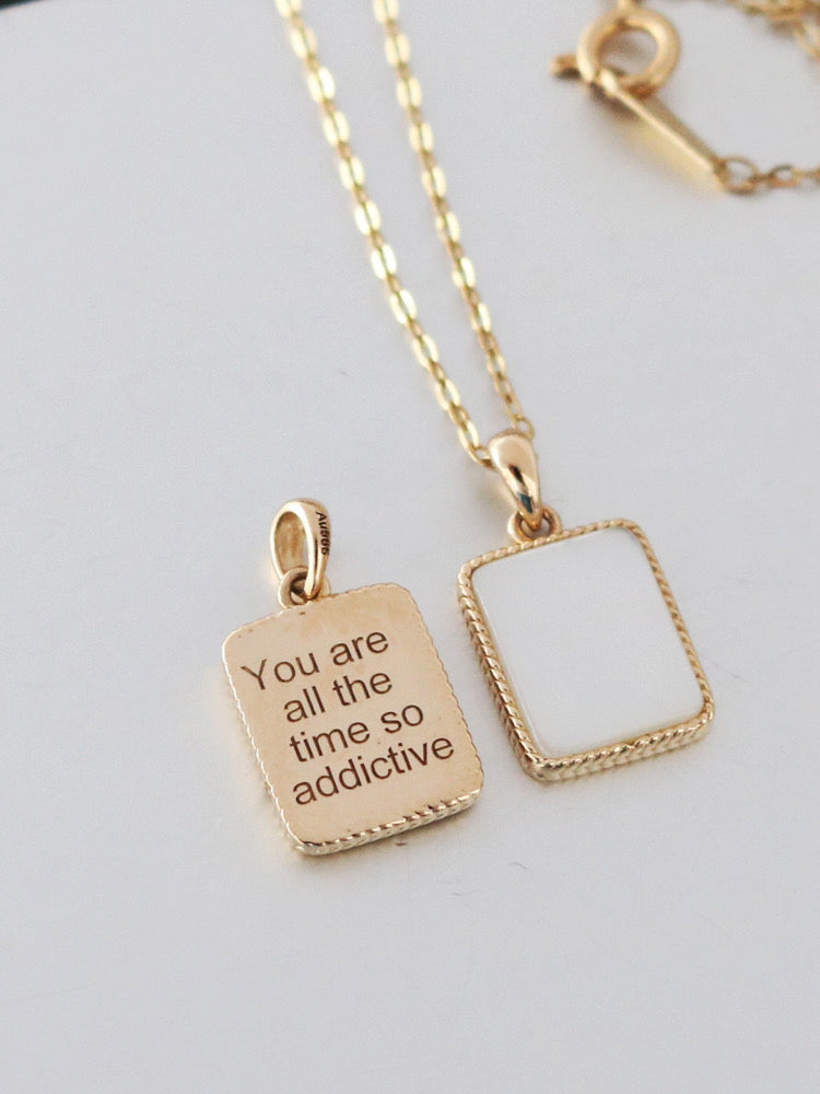 Secret Message Dual Face Charm Necklace