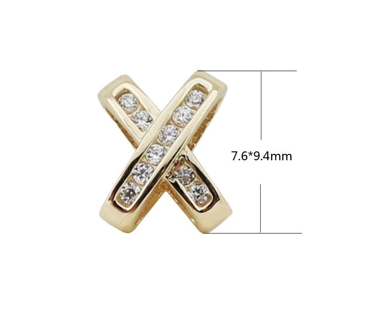 Pave Cross Fold Charm Pendant