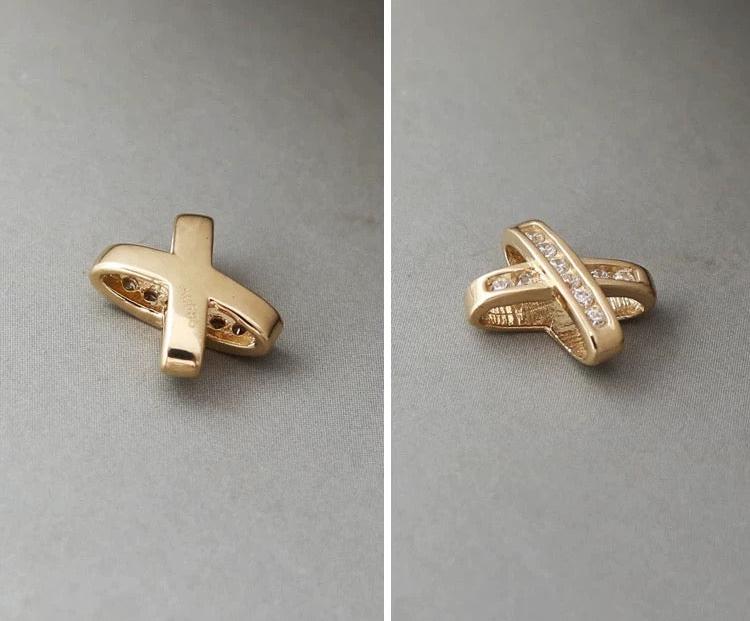 Pave Cross Fold Charm Pendant