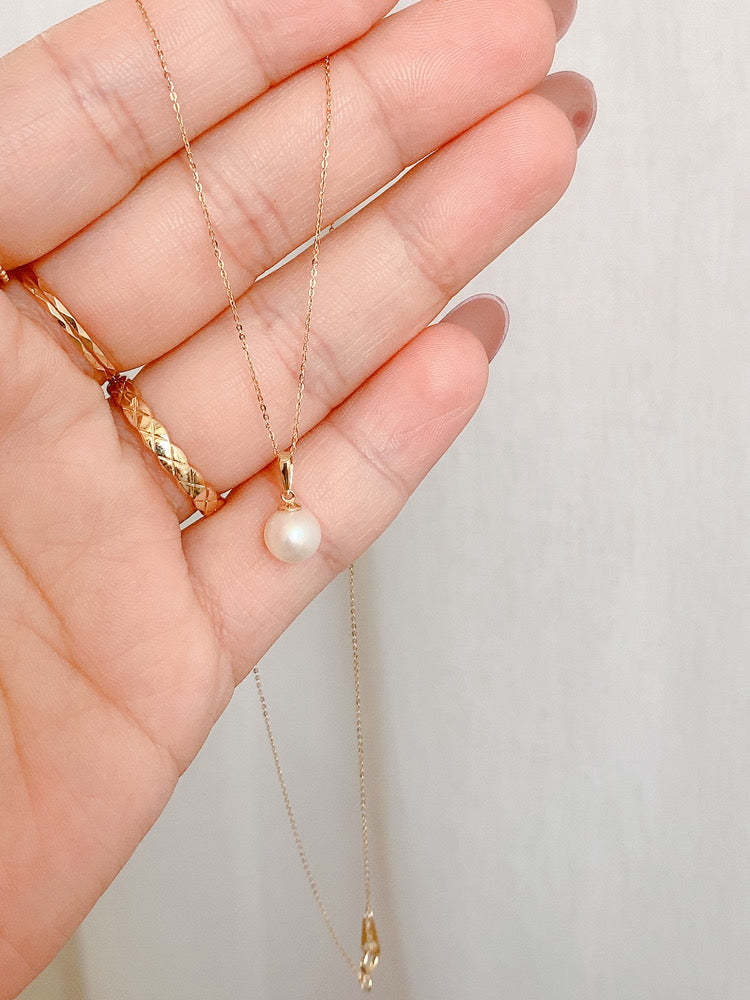 Hanging Pearl Charm Necklace