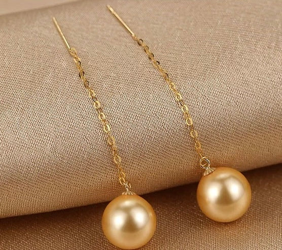 Sprayed Akoya Pearl Chain Earrings