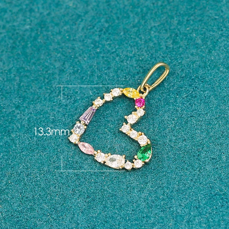 Hanging Vivid Colored Heart Charm Pendant