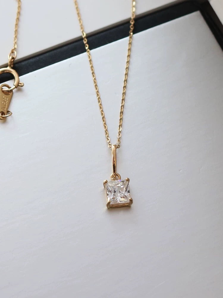 Hanging Moissanite Charm Necklace